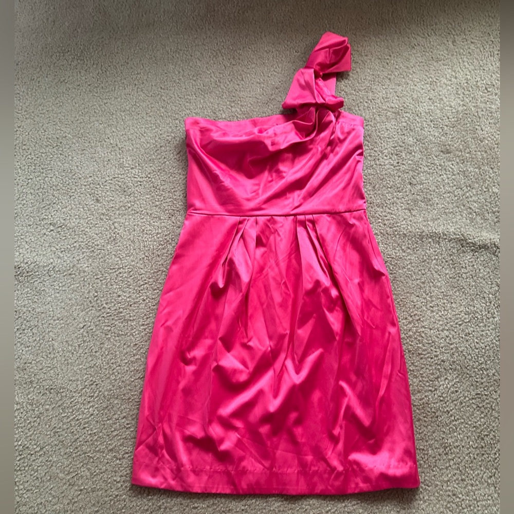Bisou Bisou hot pink party dress. Midi dress size 12.